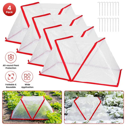 4Pack 31.50×12.99×13.39in Garden Row Accelerator Plants Covers Plant Net Cage Guard Greenhouse Covers Protect Seedling