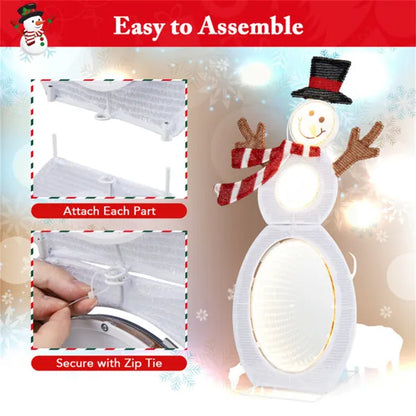 Christmas Decoration Lighted Snowman With LED Lights And Metal Stand - view 3
