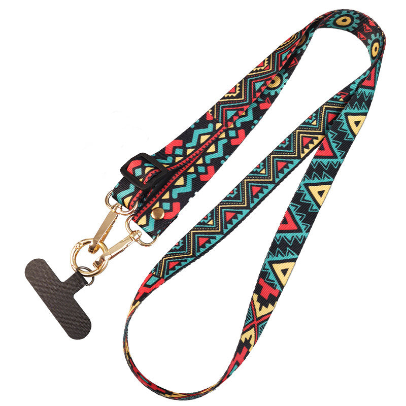 Women's Long Cross-body Retro Totem Pattern Mobile Phone Lanyard - view 5