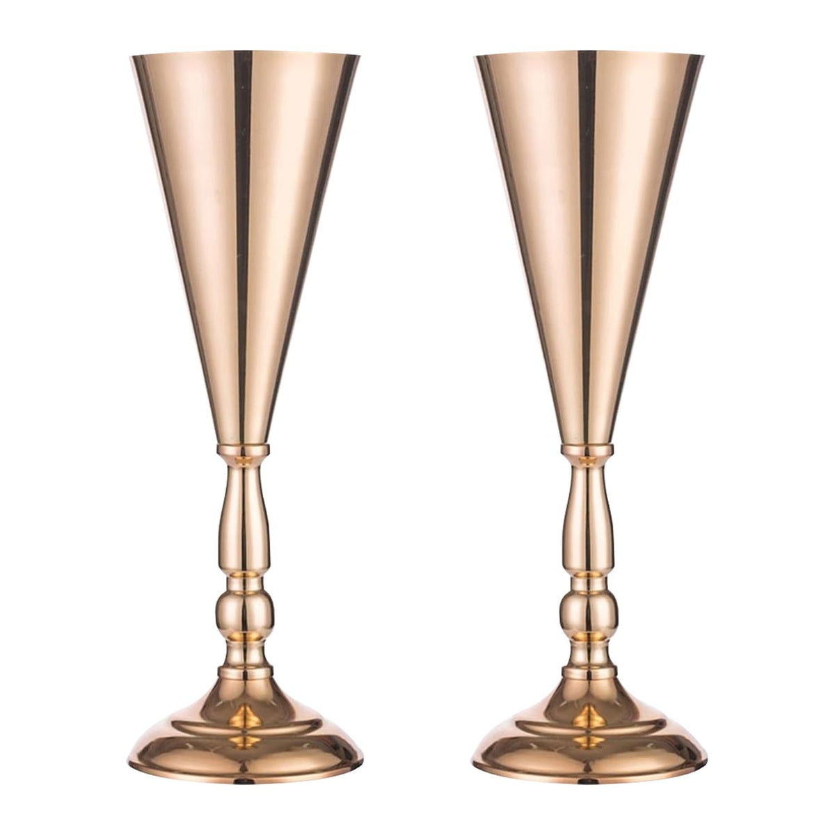 Golden Vase Flower Wedding Centerpieces For Tables 14 In Tall Flower Display Stand Wedding Metal Flower Arrangement - view 7