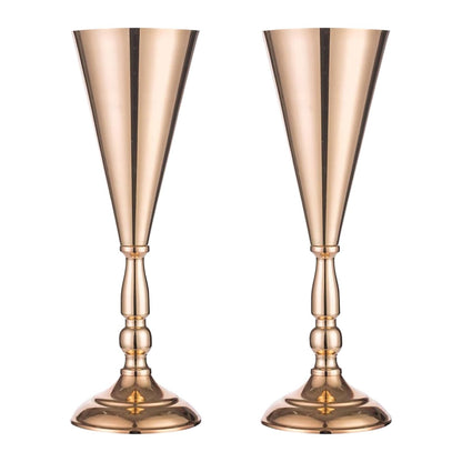 Golden Vase Flower Wedding Centerpieces For Tables 14 In Tall Flower Display Stand Wedding Metal Flower Arrangement - view 7