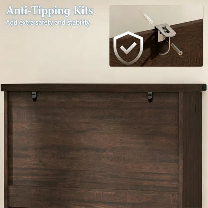 Rustic Barn Style Storage Cabinet With Adjustable Shelves 29.9 Inches X 15.7 Inches X 72 Inches For Kitchen - view 2