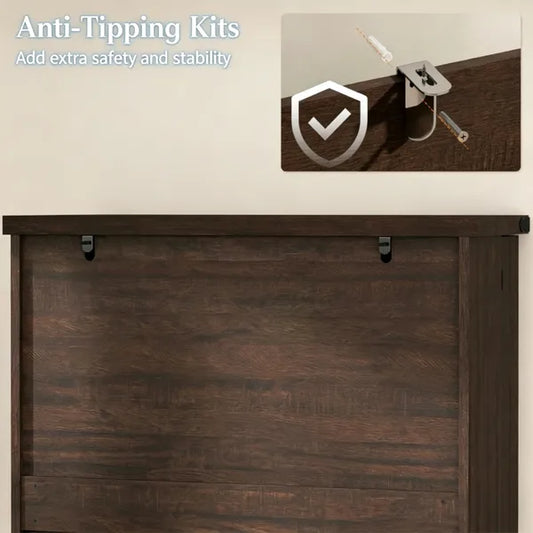 Rustic Barn Style Storage Cabinet With Adjustable Shelves 29.9 Inches X 15.7 Inches X 72 Inches For Kitchen - view 2