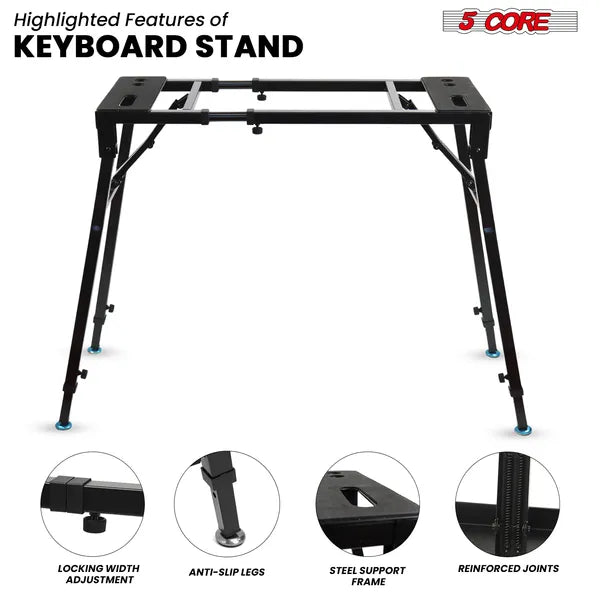 5 Core Keyboard Stand Adjustable Electric Digital Piano Synth Holder Heavy Duty For 54-88 Key Boards - view 5