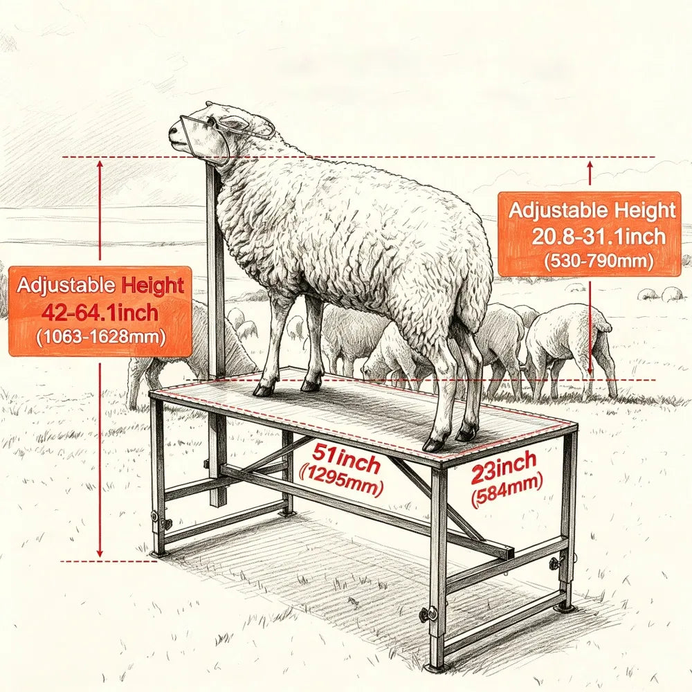 Livestock Stand with Adjustable Height and Metal - view 5