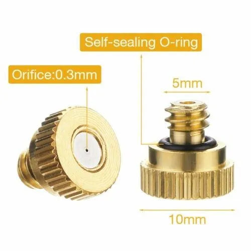 20x Brass Misting Nozzles Mister Sprinkler Outdoor Cooling System Garden Sprayer - view 8