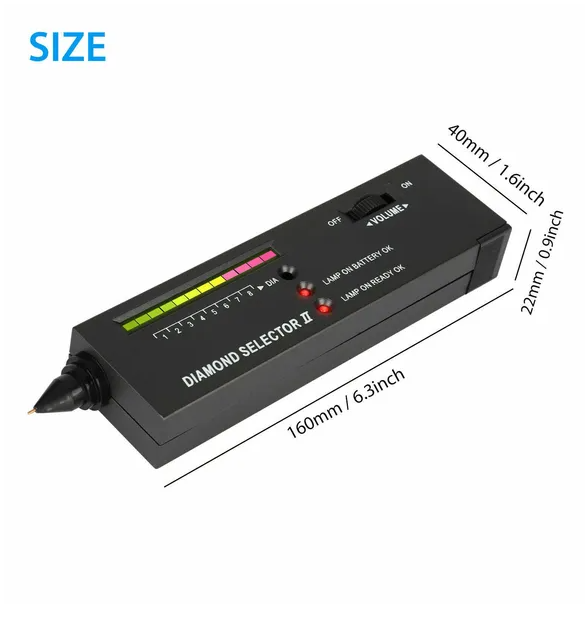 Portable Diamond Tester Selector Illuminated Jewelry Gemstone Testing Tool Kit