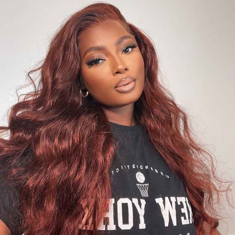 4x6 Lace Human Hair Wig Reddish-Brown Body Wave, Density, 10 Inches - view 4