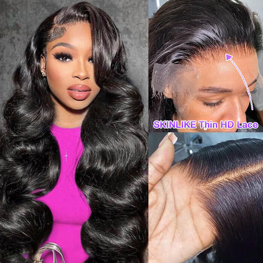13x4 Lace Front Human Hair Wigs Natural Color Body Wave Density - view 2