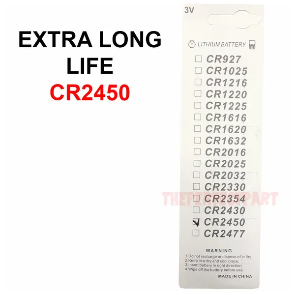 5 PACK Super Long CR2450 ECR 2450 3v LITHIUM Coin Cell Battery Exp. 2029 - view 3