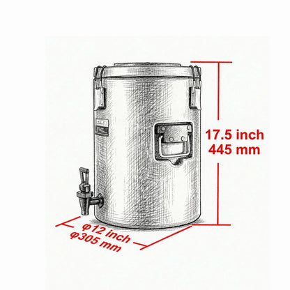 4.5 Gallon Stainless Steel Insulated Beverage Dispenser, Thermal Hot & Cold Drink Server with Spigot Handle, Food-grade - view 6