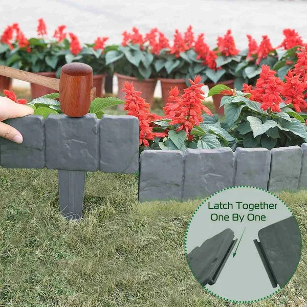 20 Pieces Of Pebble Effect Plastic Garden Lawn Edge Decorative Strip - view 6
