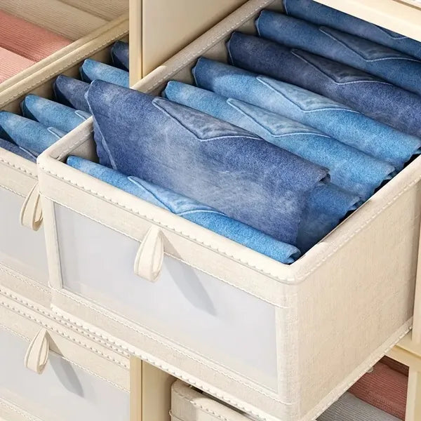 Foldable Clothes Storage Box With Viewing Window - Heavy-Duty Organizer Box, Stackable Closet Organizer For Wardrobe - view 7
