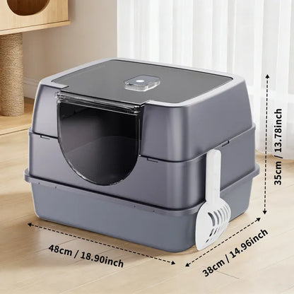 Enclosed Cat Litter Box, Orange - Odor-Locking, Spacious For Large Cats, A Must-Have For Cat Parents - view 8
