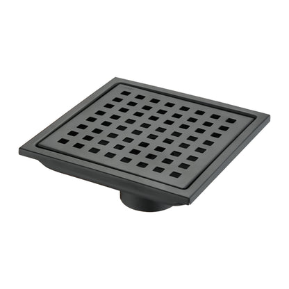 6 Inch Square Shower Drain With Removable Square Patterned Grate, 304 Stainless Steel With Flange And Hair Strainer - view 6