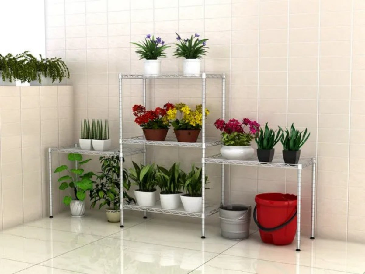 Changeable Assembly Floor Standing Carbon Steel Storage Rack Silver RT - view 4
