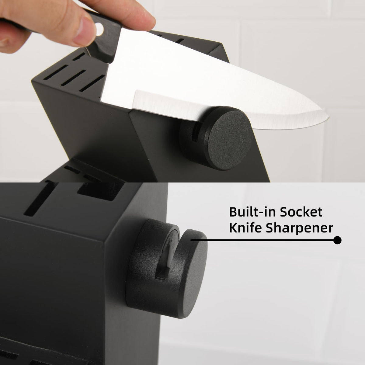 19-piece Knife Set, German Steel, Durable, Dishwasher-safe, Kitchen Knife Set With Built-in Sharpener For Chopping - view 9