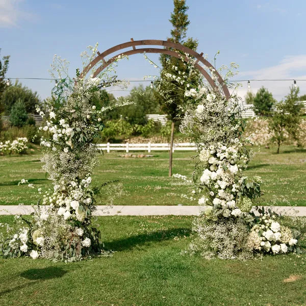 7FT Wooden Garden Arbor, Wedding Arch Backdrop Stand For Ceremony Party - view 7