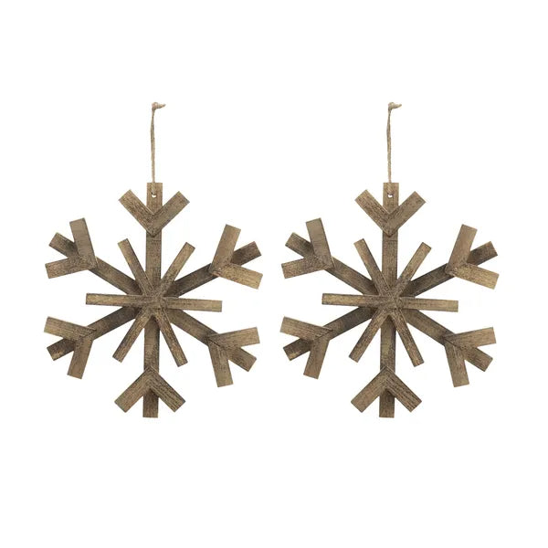 17.7inch X 17.7inch Large Fir Wood Snowflake Ornaments, Hanging Home Decor Accents For Christmas Tree, Wall Art - view 5