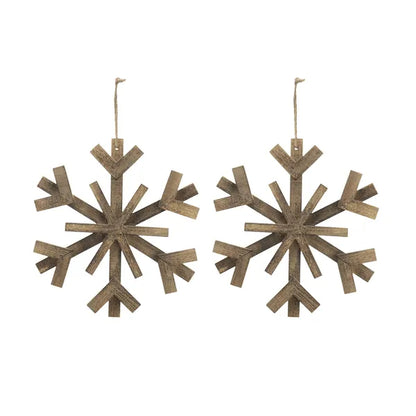 17.7inch X 17.7inch Large Fir Wood Snowflake Ornaments, Hanging Home Decor Accents For Christmas Tree, Wall Art - view 5