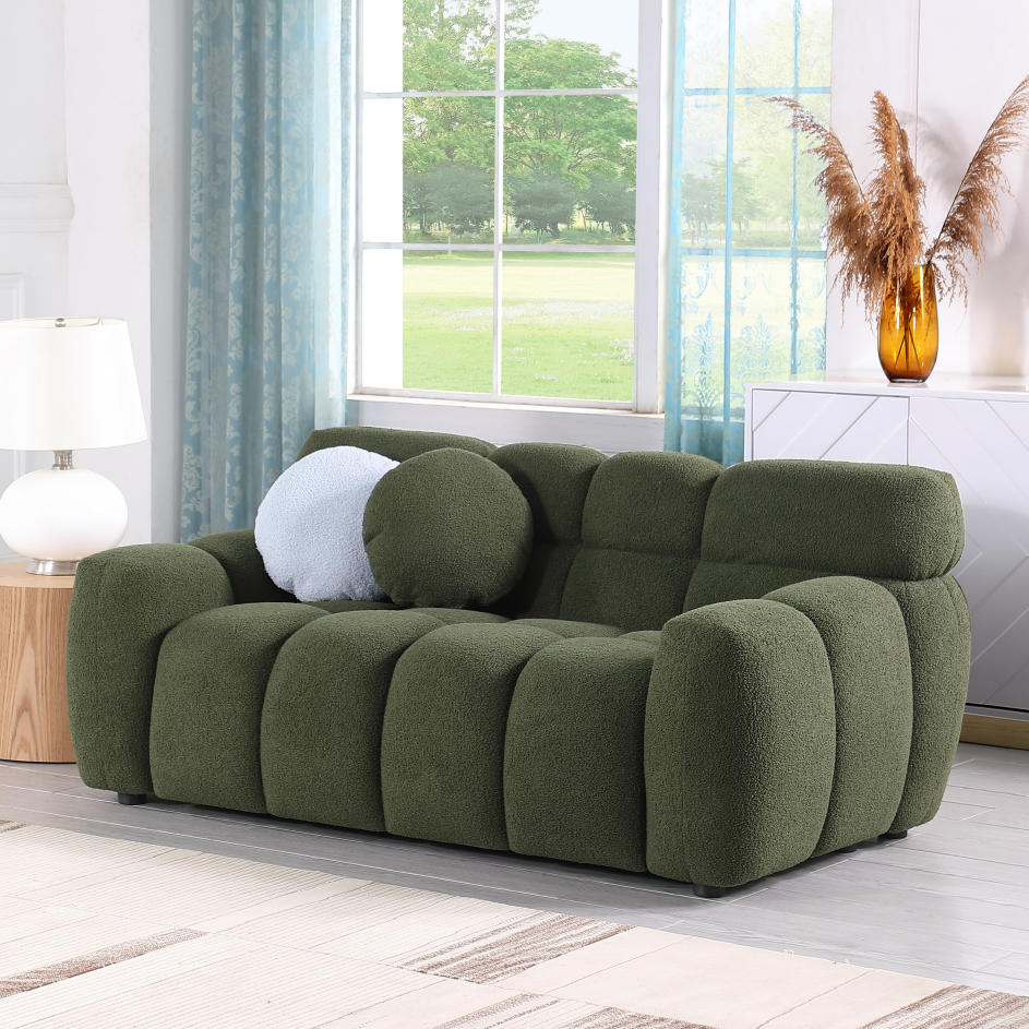 64.96 Length,35.83inch Deepth,human Body Structure For USA People, Marshmallow Sofa,boucle Sofa,2 Seater