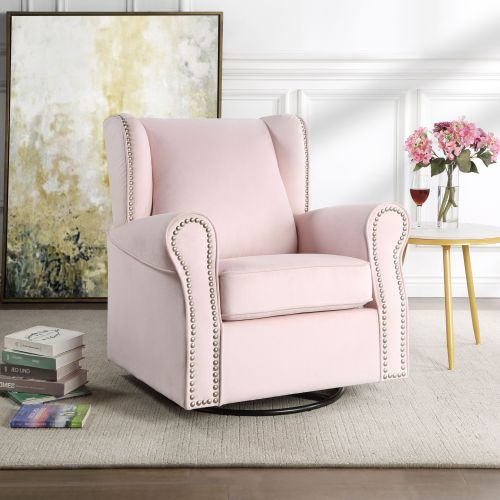 Tamaki Fabric Glider Chair With Swivel