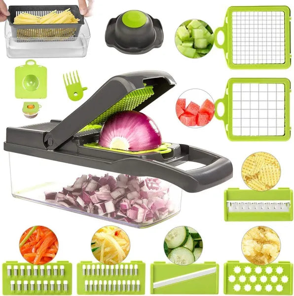 Nice Smart 15tlg. Gemüseschneider Gemüsehobel Zerkleinerer Zwiebel Manuell Dicer - view 5
