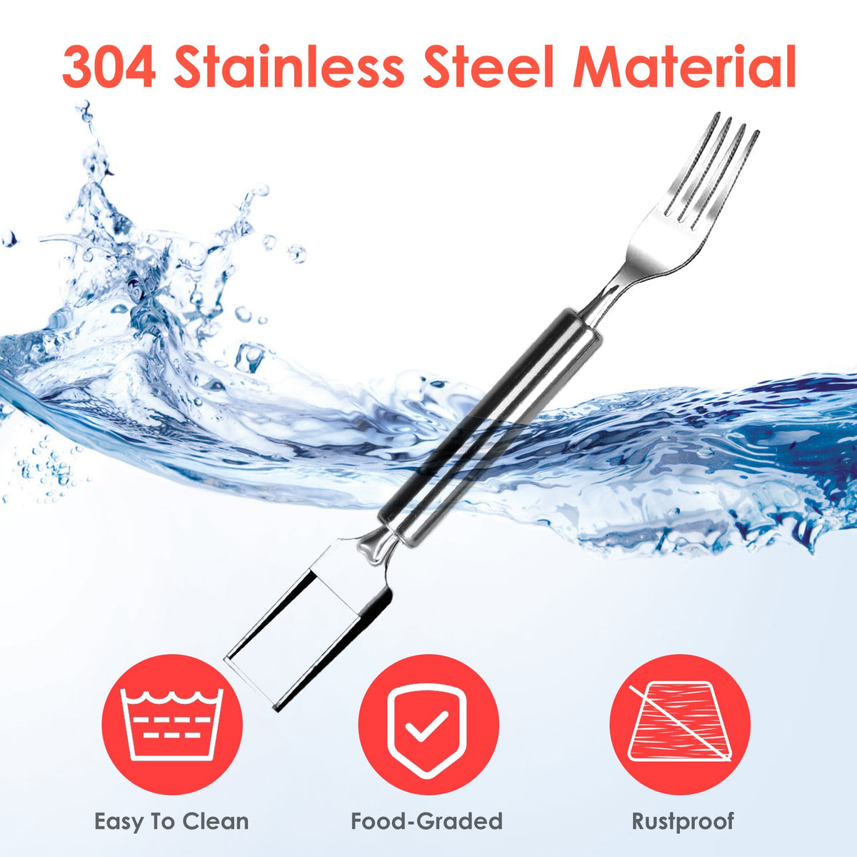5Pcs 2 In 1 Watermelon Cutter Slicer Fork Stainless Steel Dual Head Watermelon Fruit Cutting Fork Knife For Summer - view 4