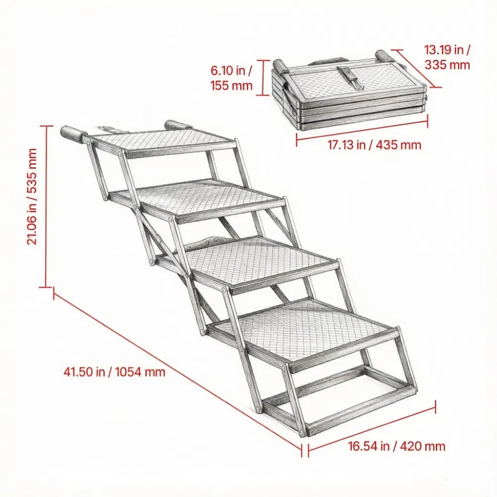 Pet Stairs with Adjustable Height for Outdoor - view 2