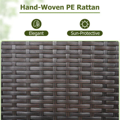 Mix Brown PE Rattan Outdoor Storage Cabinet, 3-Shelf With Removable Drawer & Lockable Wheels - view 3