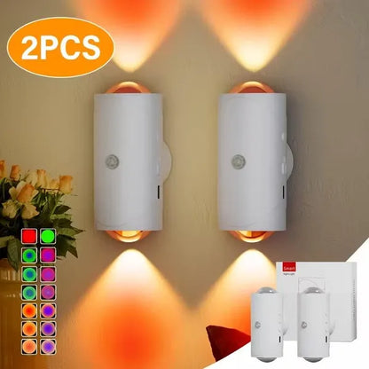 Motion Sensor Night Light Wall Lamp With USB Type-C Charging Ultra Long Battery Life Magnetic Mount Colorful Neon