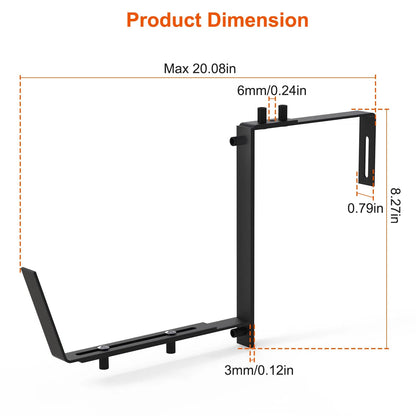 Telescopic Window Planter Bracket, Iron No-Drill Wall-Mounted Flower Box Holder, Tray & Dual-Size Hook - view 3