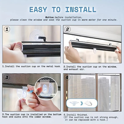 Window Shade with 3 Suction Cups Insulation Blackout Blind Shade Portable Temporary Cover - view 2