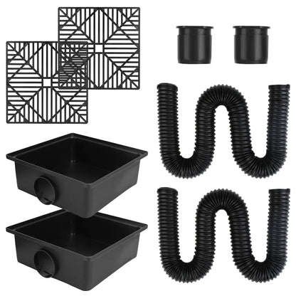 2Pcs 4.9FT Flexible Extendable Hose Gutter Downspout Extension Low Profile No Deep Digging Catch Basin Downspout - view 8