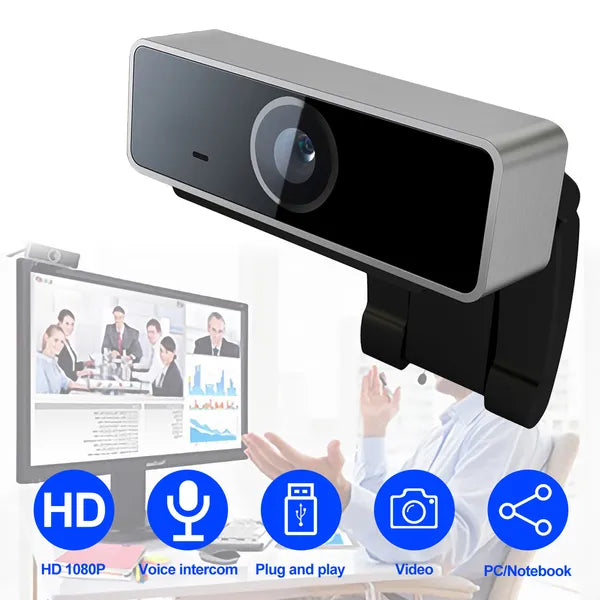 FHD 1080P Webcam USB PC Computer Webcam Auto Focus With Microphone 60-Degree Widescreen Desktop Laptop Webcam Live
