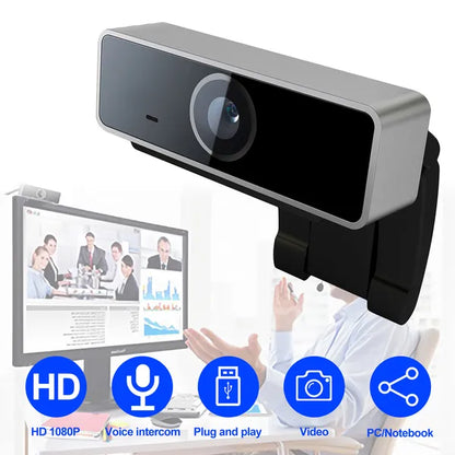 FHD 1080P Webcam USB PC Computer Webcam Auto Focus With Microphone 60-Degree Widescreen Desktop Laptop Webcam Live