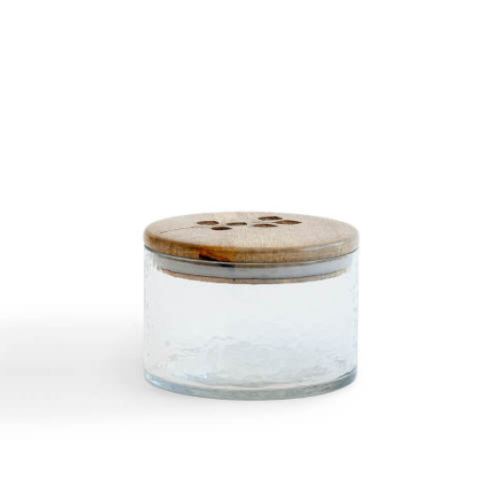 Leafy Twig Glass Jar Container With Wooden Lid-700 Ml - view 2