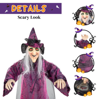 71in Life Size Hanging Witch Talking Halloween Everyday Decoration - view 4