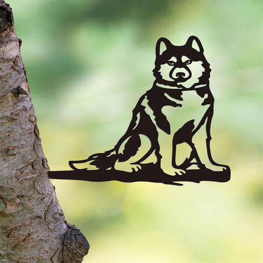 Rustic Farmhouse Iron Dog Cat Silhouette Wall Art Indoor Outdoor Decor - view 2