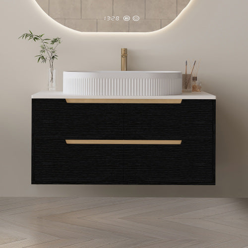 36 Inch Bathroom Vanity, Freestanding Or Wall Mounted With Ceramic Integrated Sink & Soft-Close Drawers - view 4