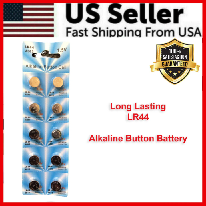 LR44 10 PACK LR44 AG13 A76 L1154 357 303 LED Button 1.5V Cell Alkaline Battery - view 2