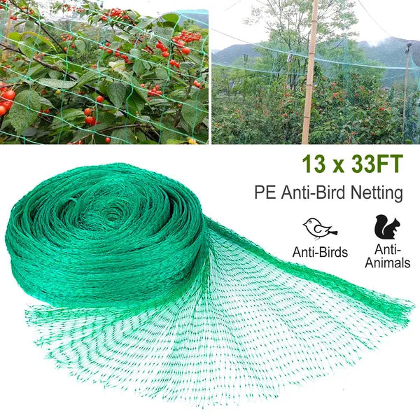 13 X 33ft Garden Netting Heavy Duty PE Anti Bird Netting Plants Fruits Tree Vegetables Protection Netting Net