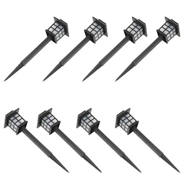 8pcs White LED Solar Lantern Torch Light Garden Landscape Lighting - view 6