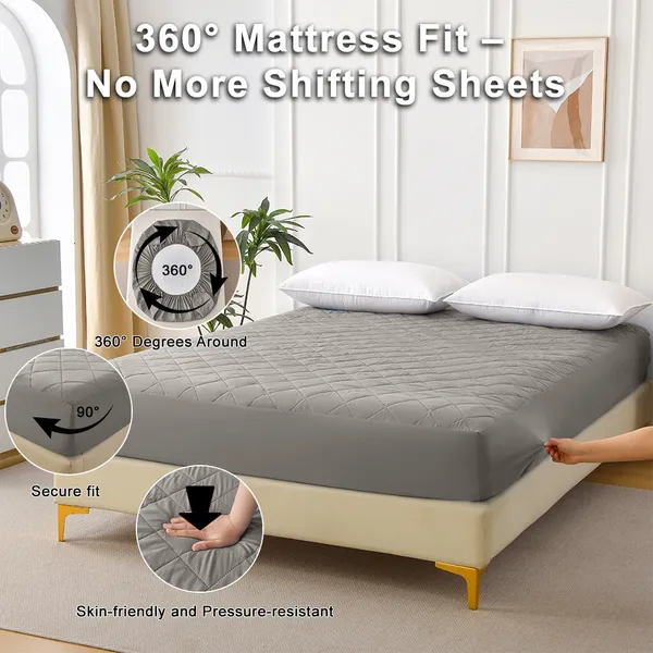 Diamond Grid Ultrasonic Waterproof Mattress Protector - view 2