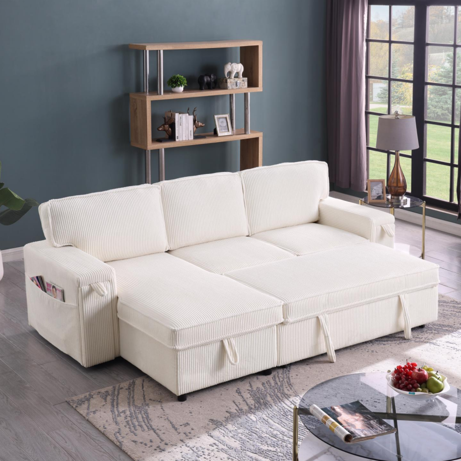Upholstery Sleeper Sectional Sofa With Storage Space - view 9