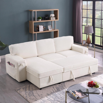 Upholstery Sleeper Sectional Sofa With Storage Space - view 9