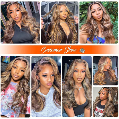P4 27 13x4 Lace Front Wig Human Hair Body Wave Density - view 4