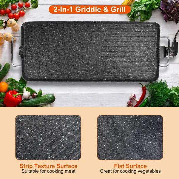 Electric Barbecue Grill Hot Plate Cooking BBQ Griddle Non-Stick Table Top Grill Griddle For Indoor Outdoor Camping - view 2
