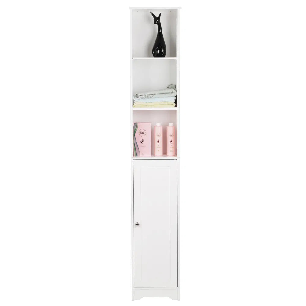 One Door & Three Layers Bathroom Cabinet White - view 10