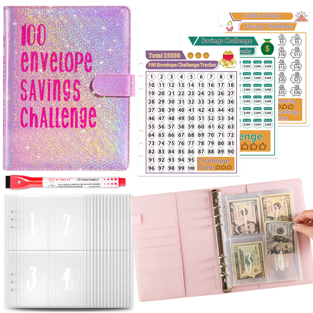5A Money Saving Challenge Planner - view 6